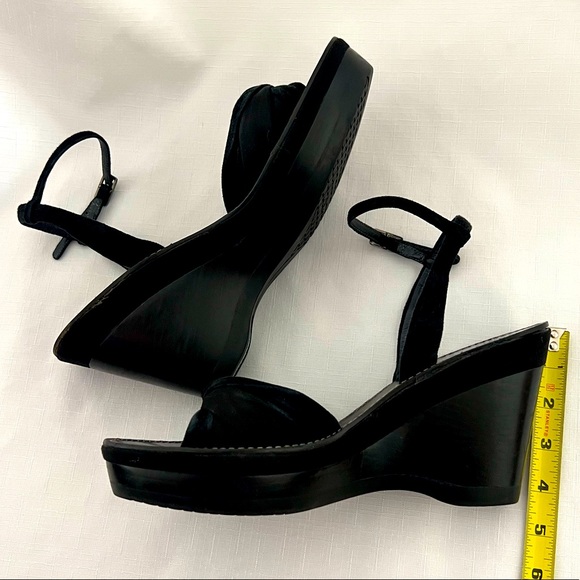 Cole Haan / Nike Air / Satin & Leather Black Wedge / πHPπ - Picture 10 of 12